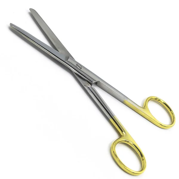 03.PI.516. Ножиці операційні, прямі, з покриттям ручок карбідом титана (жовтого кольору), тупокінцеві, 145 мм. PARADISE